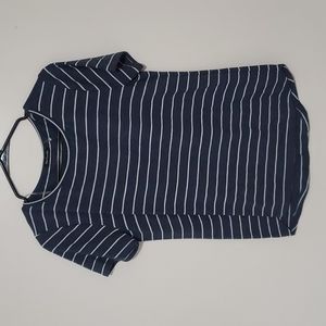 Blue and white stripe size M tee-shirt